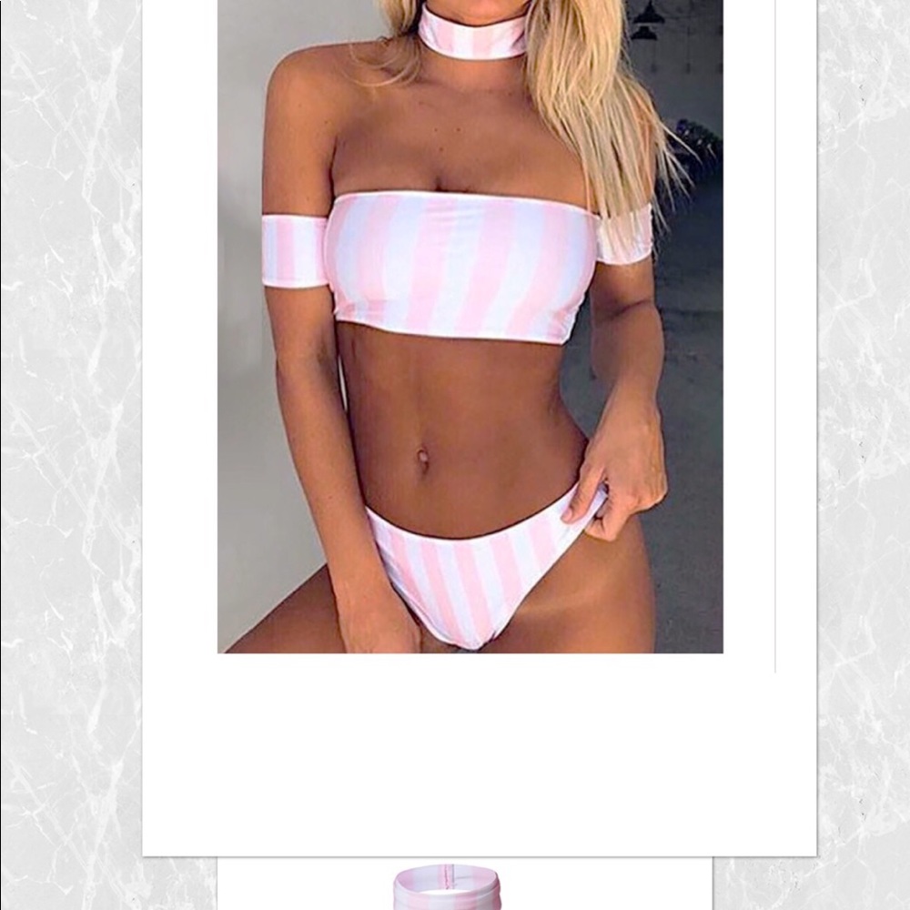 🆕Pink & White bikini.🌸SOLD OUT🌸🌸 then gifted🌸 - Picture 2 of 7